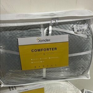 Queen Size Grey Blue Reversible Plush Sherpa Lined Comforter - 2025-GB-Q